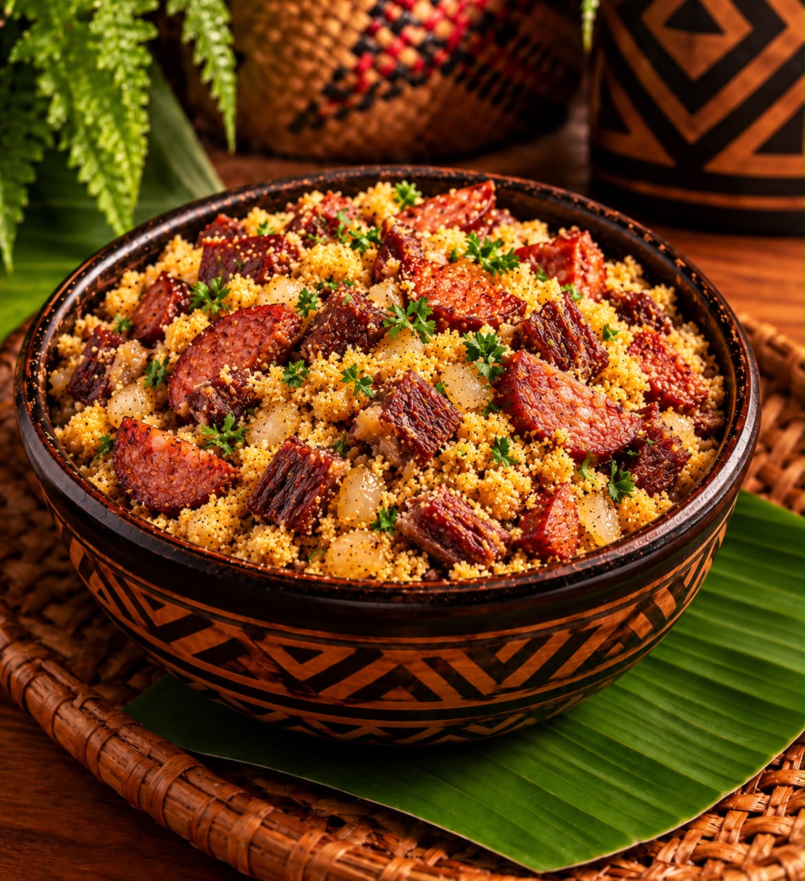 Farofa de Charque com Calabresa